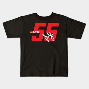 Carlos Sainz 55 Signature Number Kids T-Shirt